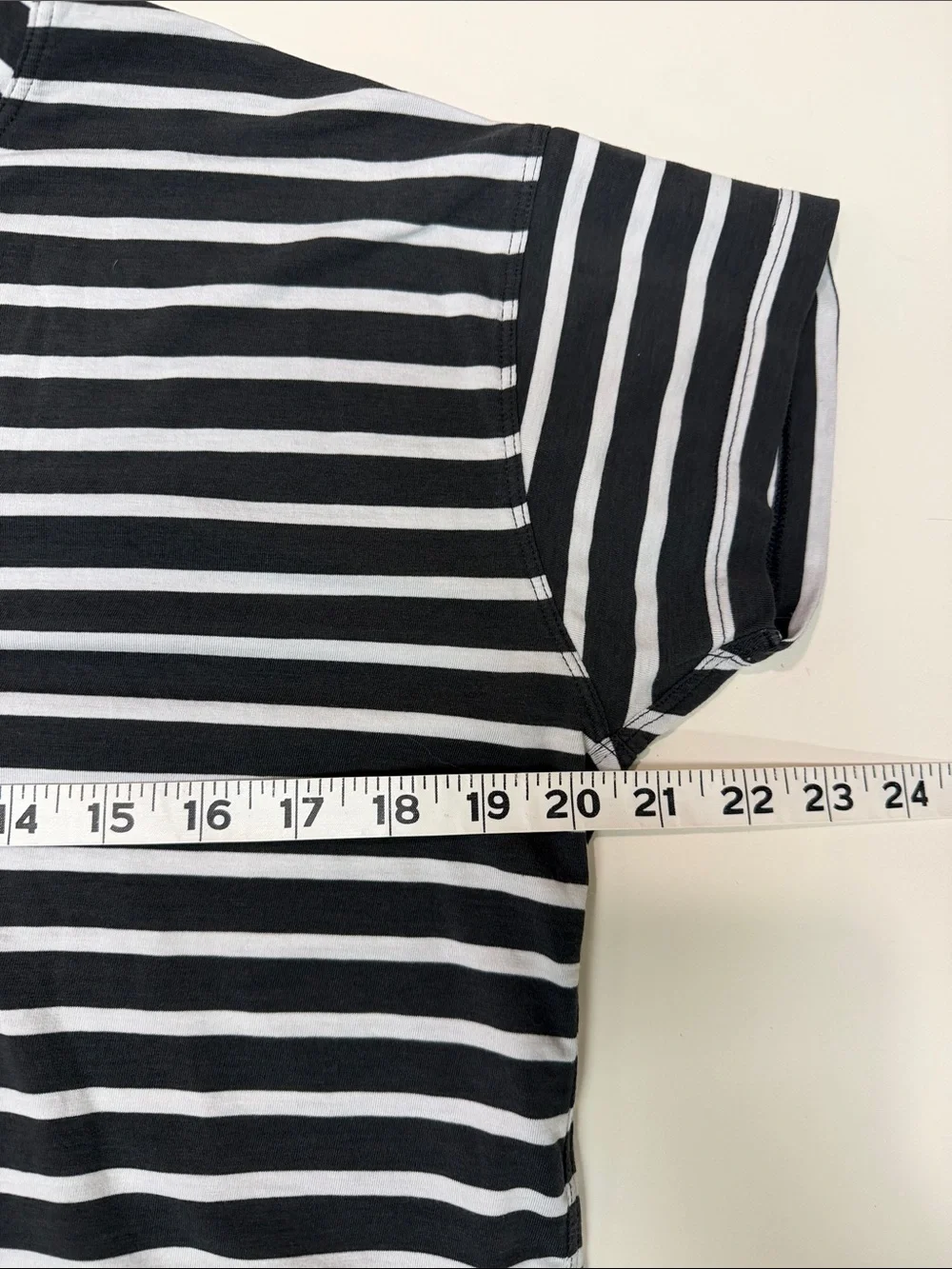 Striped Black and White Cropped Tee